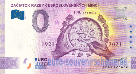 EECW-2021-2 ZAČIATIOK RAZBY ČESKOSLOVENSKÝCH MINCÍ 100 VYROCIE 1921-2021